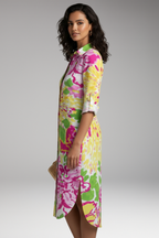 Women's Shirt Dress with Collar and Button Placket