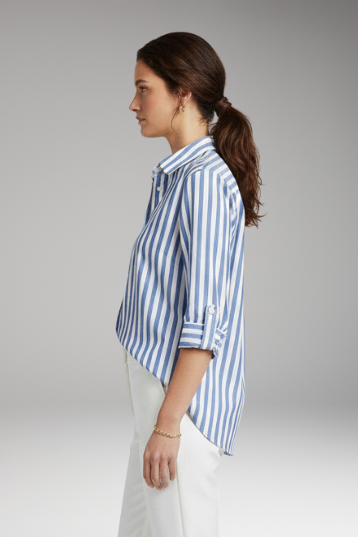 Women's Shirt with Button Closure and Striped Pattern
