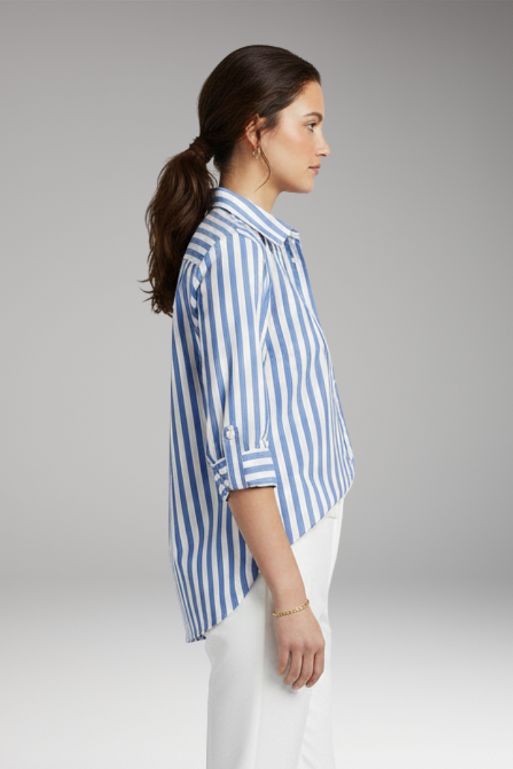 Women's Shirt with Button Closure and Striped Pattern