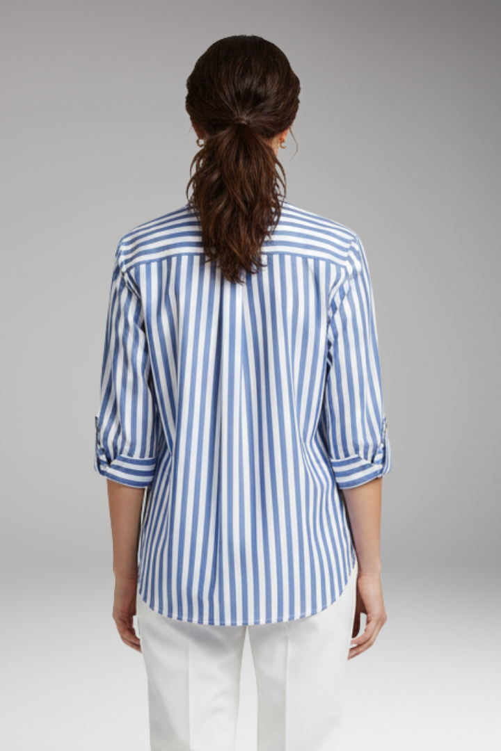Women's Shirt with Button Closure and Striped Pattern
