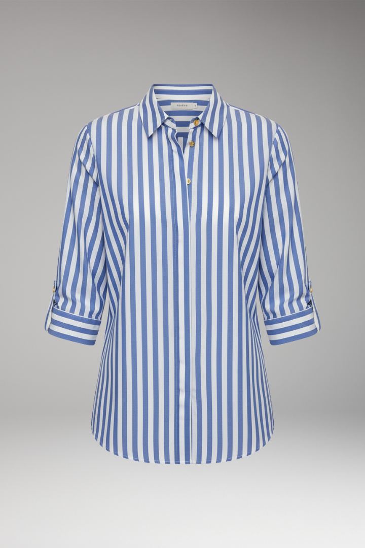 Women's Shirt with Button Closure and Striped Pattern