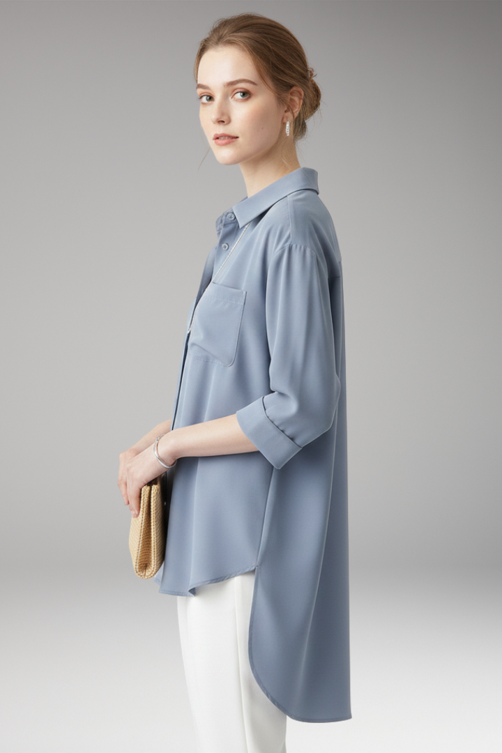 Women's Shirt with Button Front and Chest Pocket