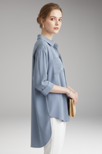 Women's Shirt with Button Front and Chest Pocket