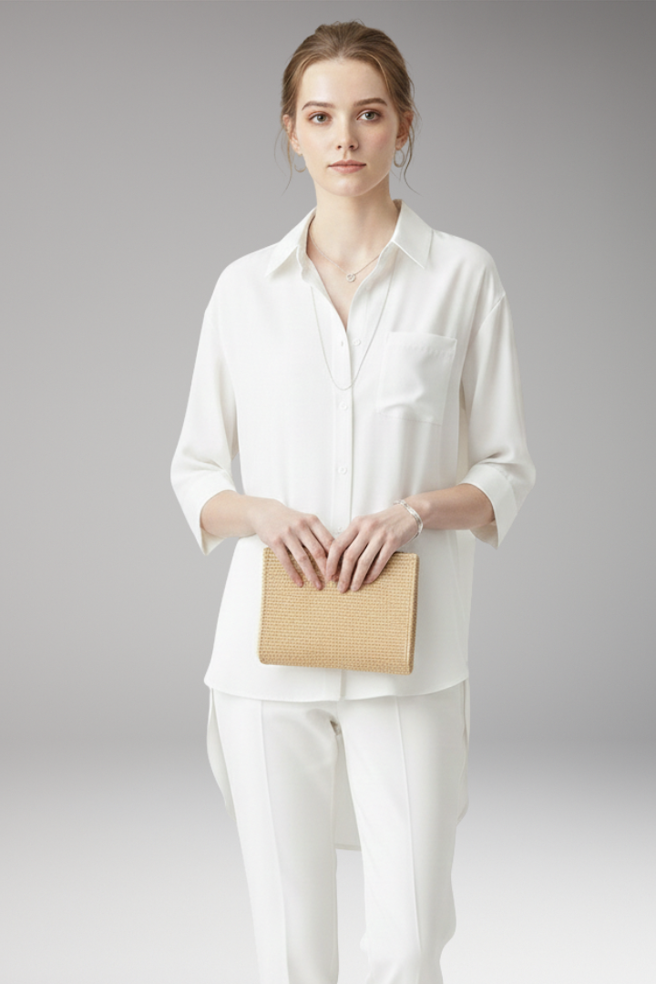 Women's Shirt with Button Front and Chest Pocket