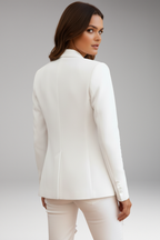 Women's Slim Fit Blazer with Notched Lapel and Single Button