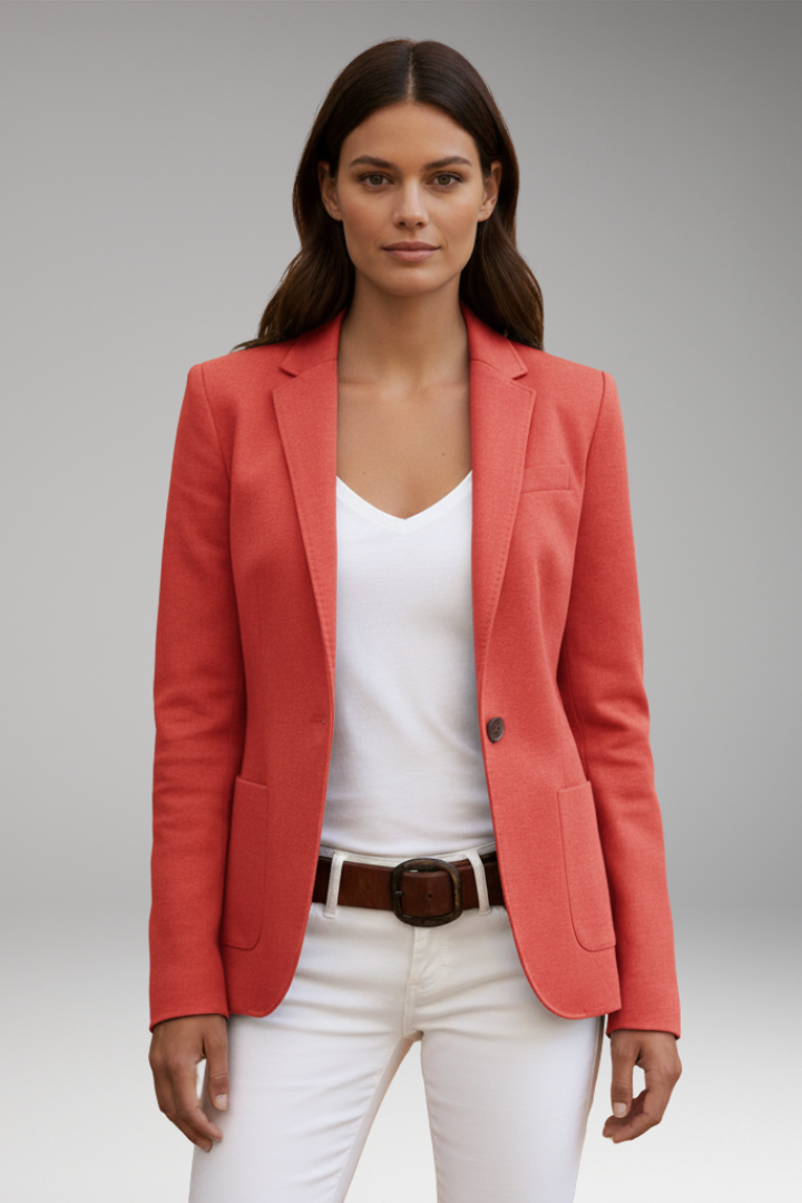 Women's Slim Fit Blazer with Notched Lapel and Single Button