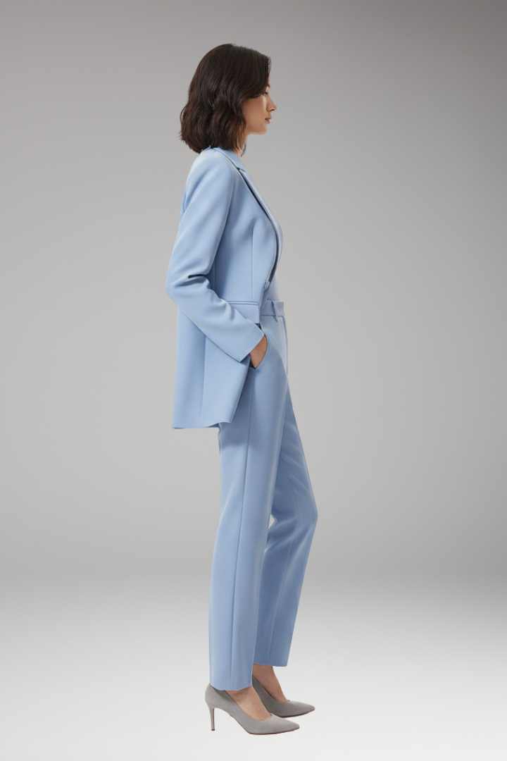 Women's Suit Set with Blazer and Straight Trousers