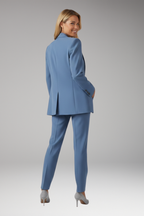 Women's Suit Set with Notched Blazer and Straight Trousers