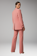 Women's Suit Set with Slim Blazer and Wide-Leg Trousers