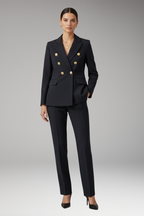 Women's Suit with Notched-Lapel Jacket and Straight Trousers