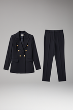 Women's Suit with Notched-Lapel Jacket and Straight Trousers