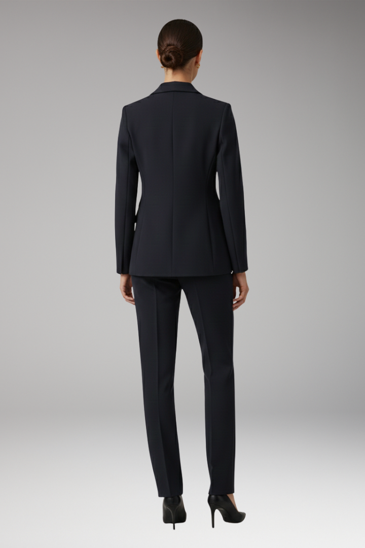 Women's Suit with Notched-Lapel Jacket and Straight Trousers