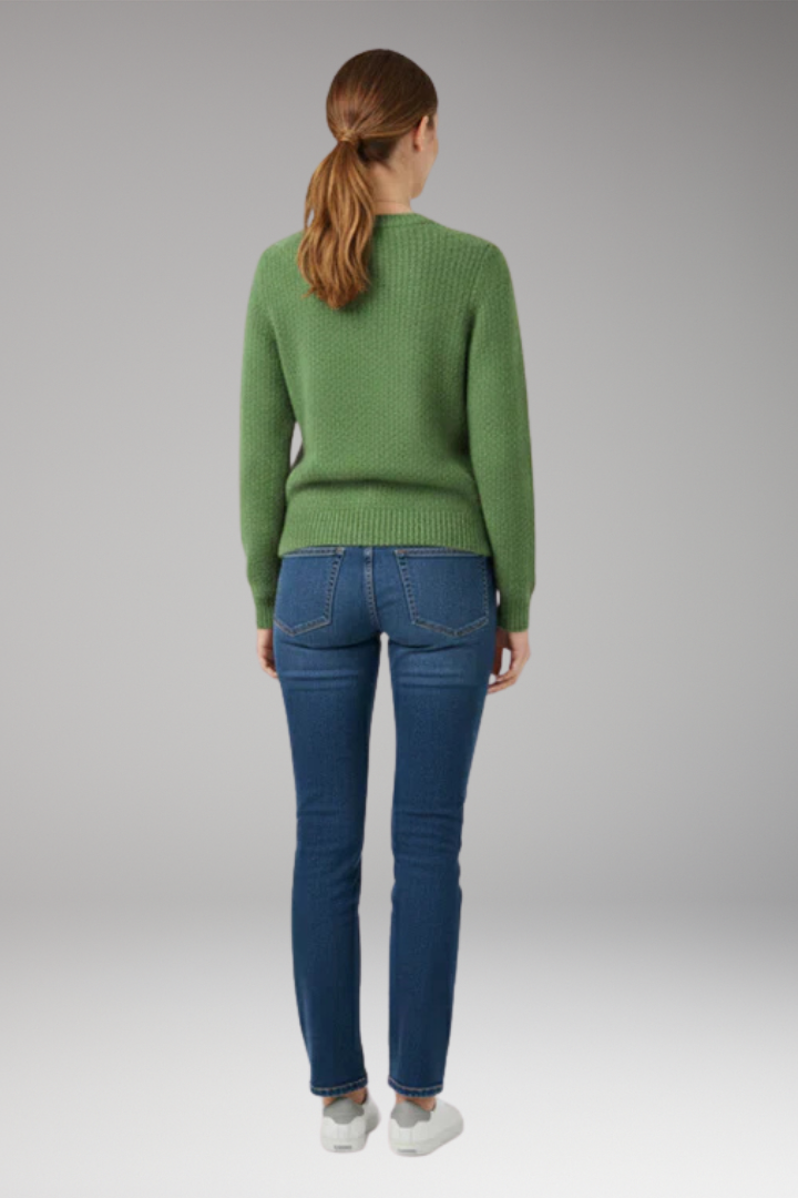 Women's Sweater with Boat Neck and Stripes