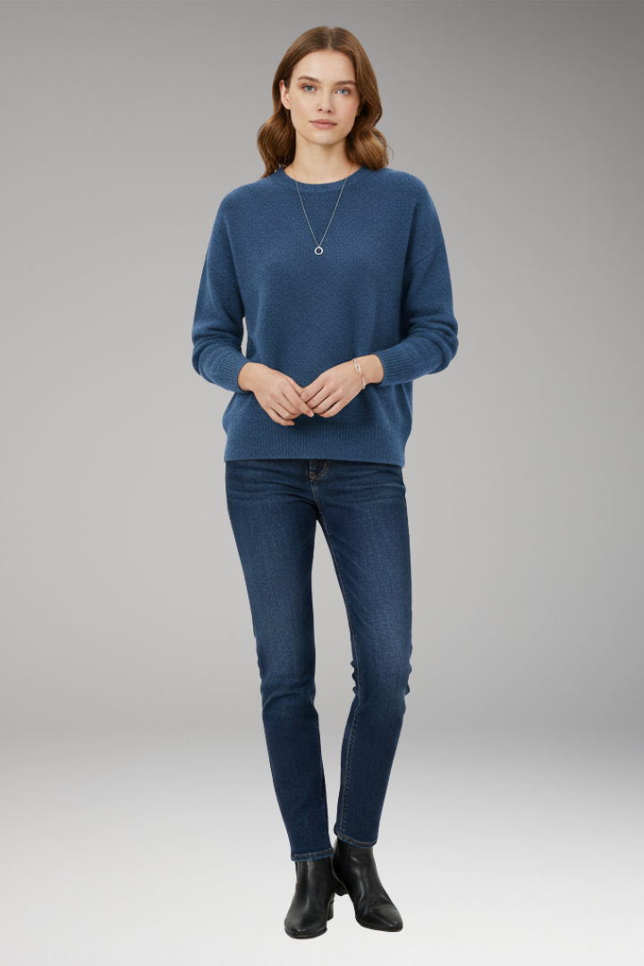 Women's Sweater with Crew Neckline and Long Sleeves