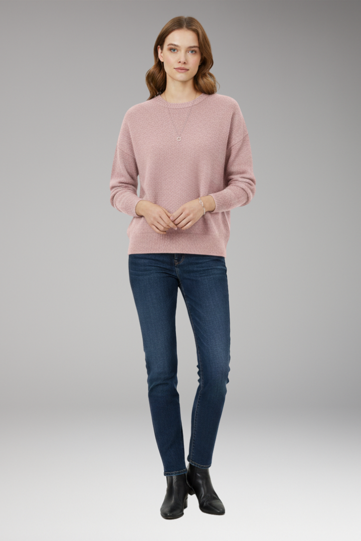 Women's Sweater with Crew Neckline and Long Sleeves
