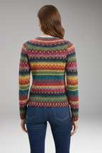 Women's Sweater with Round Neck and Knit Pattern