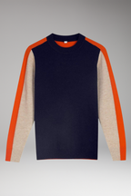 Women's Sweater with Round Neck and Ribbed Edges