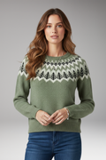 Women's Sweater with Round Neck and Ribbed Surface