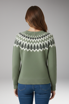 Women's Sweater with Round Neck and Ribbed Surface