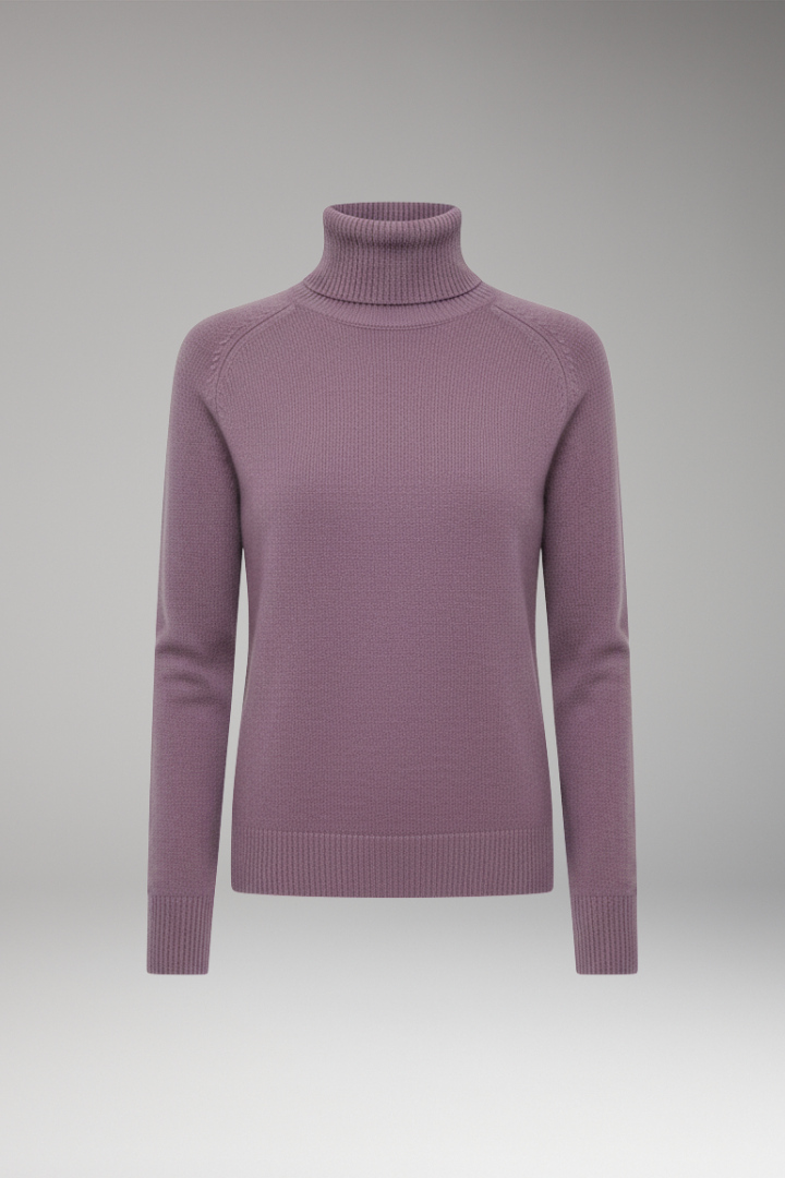 Women's Sweater with Turtleneck and Long Sleeves