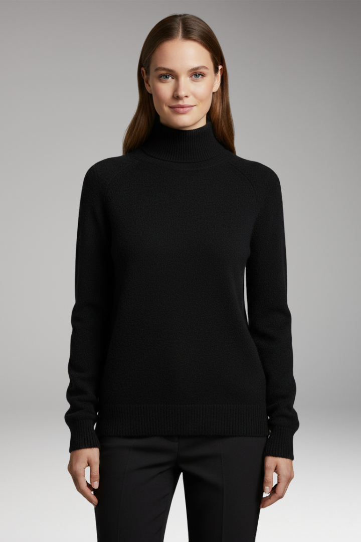 Women's Sweater with Turtleneck and Long Sleeves