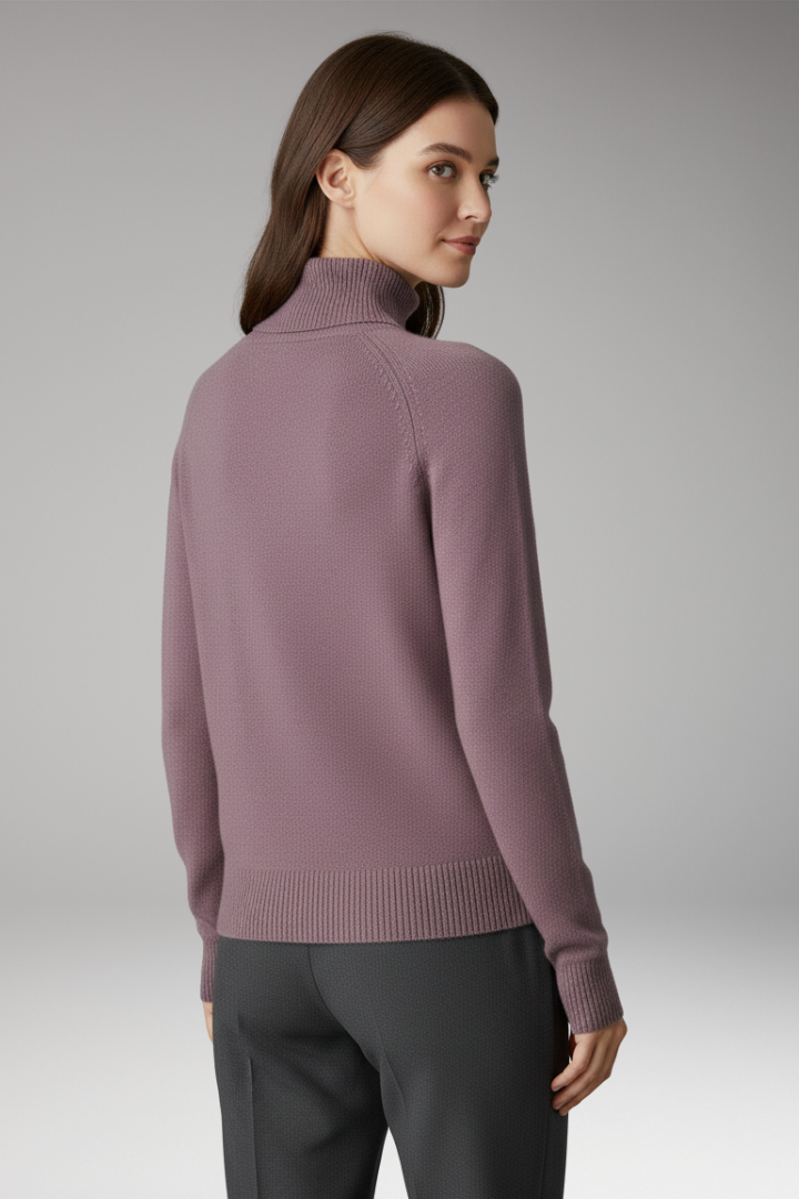 Women's Sweater with Turtleneck and Long Sleeves