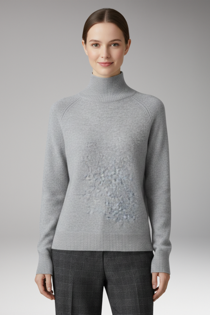 Women's Sweater with Turtleneck and Long Sleeves