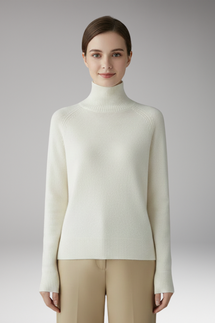 Women's Sweater with Turtleneck and Long Sleeves