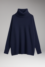 Women's Sweater with Turtleneck and Ribbed Surface