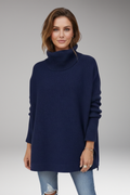 Women's Sweater with Turtleneck and Ribbed Surface