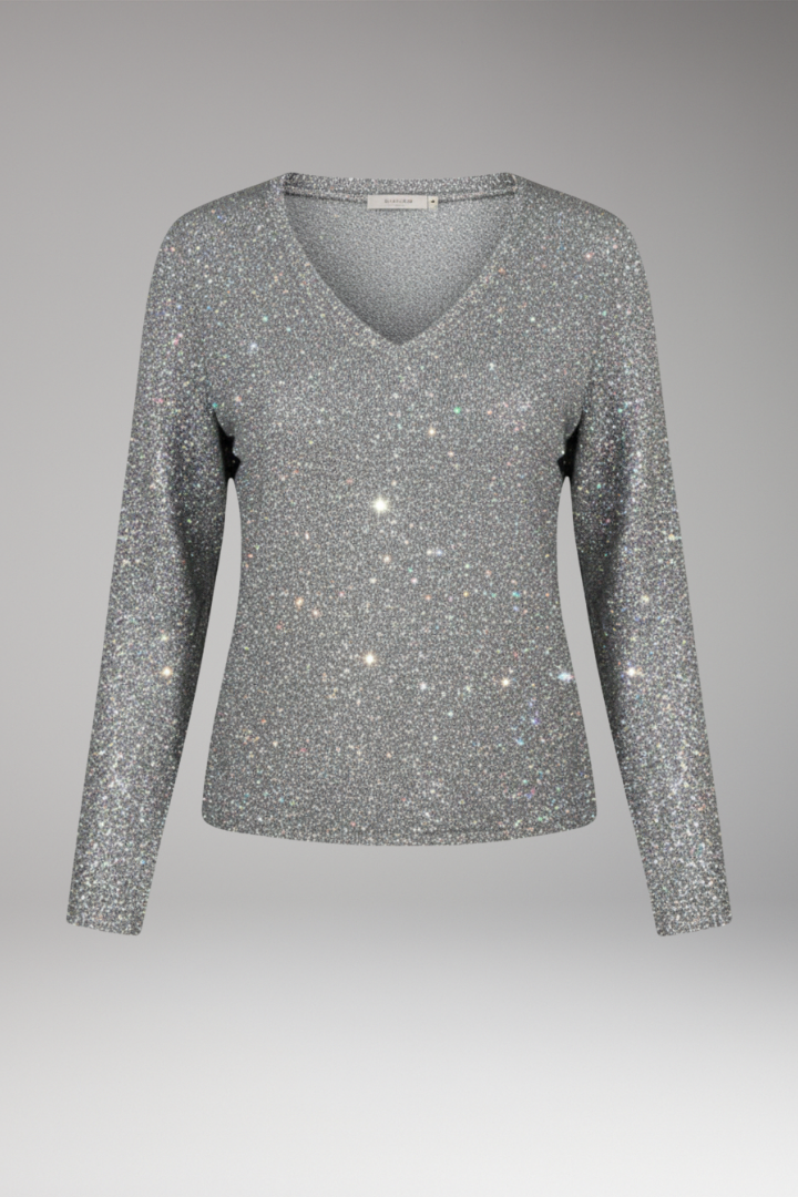 Women's Sweater with V-Neck and Long Sleeves
