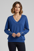 Women's Sweater with V-Neckline and Dropped Shoulders