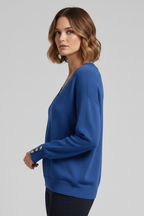 Women's Sweater with V-Neckline and Dropped Shoulders