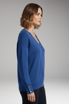 Women's Sweater with V-Neckline and Dropped Shoulders