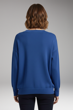 Women's Sweater with V-Neckline and Dropped Shoulders