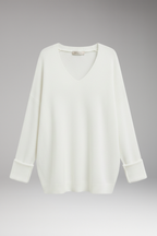 Women's Sweater with V-Neckline and Relaxed Fit