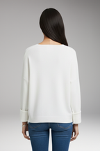 Women's Sweater with V-Neckline and Relaxed Fit