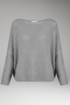 Women's Sweater with Wide Neckline and Textured Surface