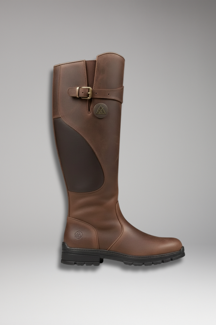 Women's Tall Boots with Buckle Detail and Textured Sole