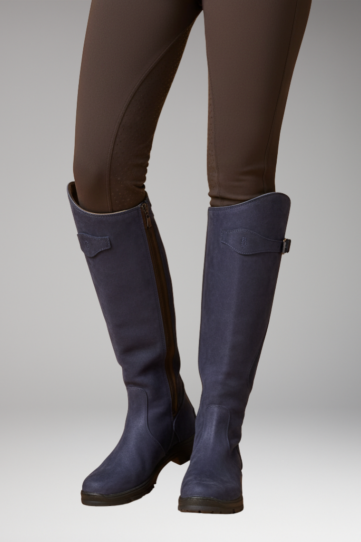 Women's Tall Boots with Buckle Detail and Textured Sole
