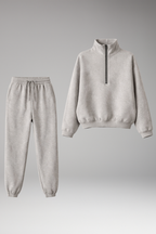 Women's Tracksuit Set with Half-Zip Sweatshirt and Joggers