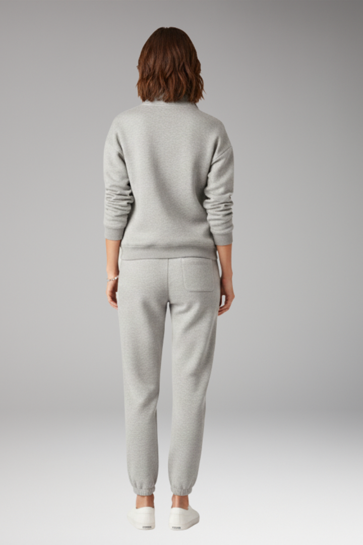 Women's Tracksuit Set with Half-Zip Sweatshirt and Joggers
