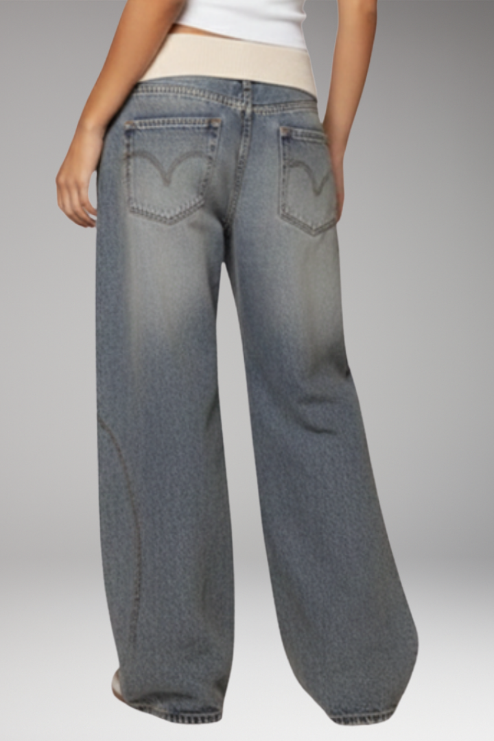 Women's Trousers with Elastic Waist and Wide-Leg Silhouette