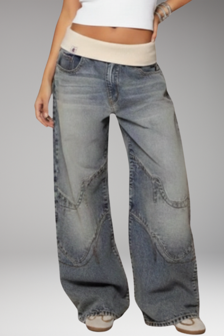 Women's Trousers with Elastic Waist and Wide-Leg Silhouette