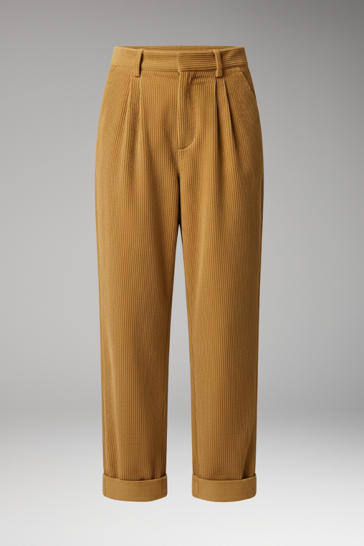 Women's Trousers with High Waist and Straight Wide Legs