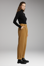 Women's Trousers with High Waist and Straight Wide Legs