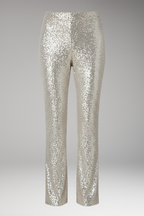 Women's Trousers with Slim Legs and Textured Surface