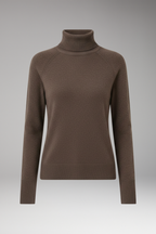 Women's Turtleneck Sweater with Long Sleeves and Ribbed Cuffs