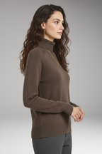Women's Turtleneck Sweater with Long Sleeves and Ribbed Cuffs