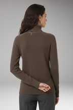 Women's Turtleneck Sweater with Long Sleeves and Ribbed Cuffs